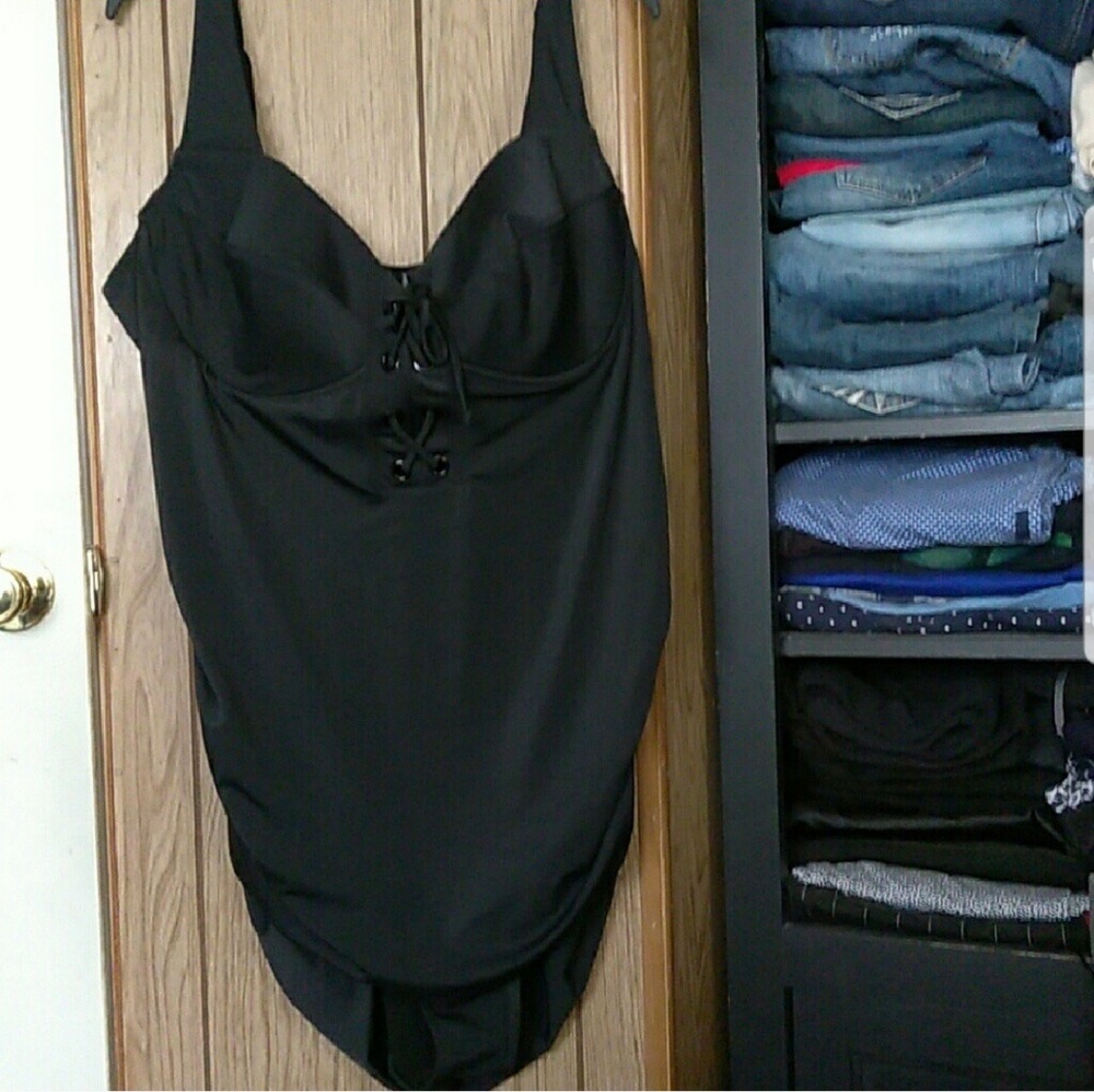 Torrid One Piece Lace Up Swimsuit Size 4